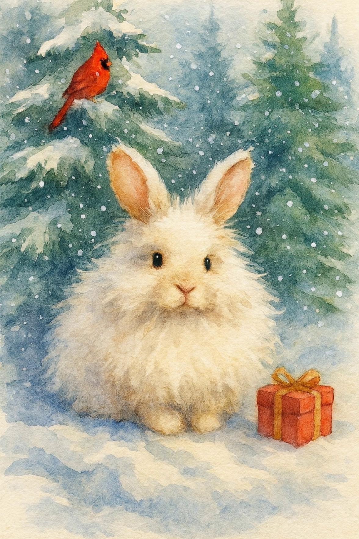 Prompt: Have the bunny hop away and the bird fly with him 