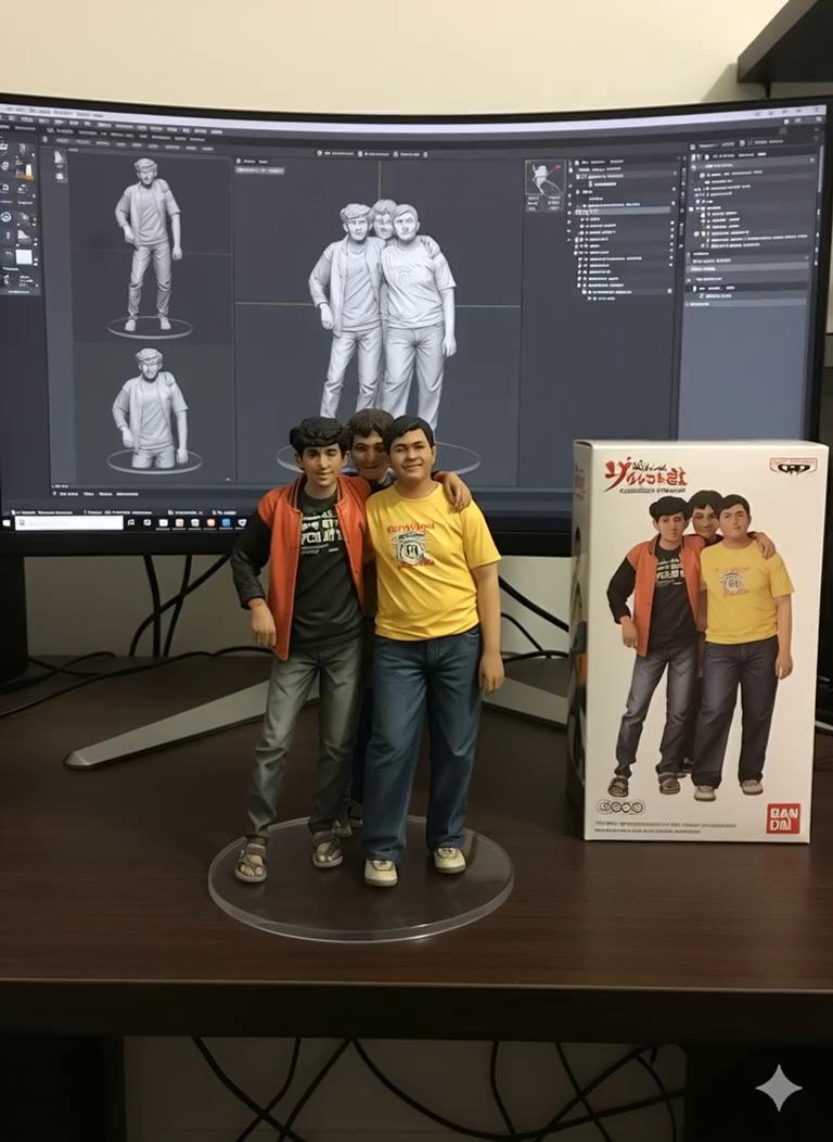 Prompt: tangan mengangkat dan meletakkan miniatur 