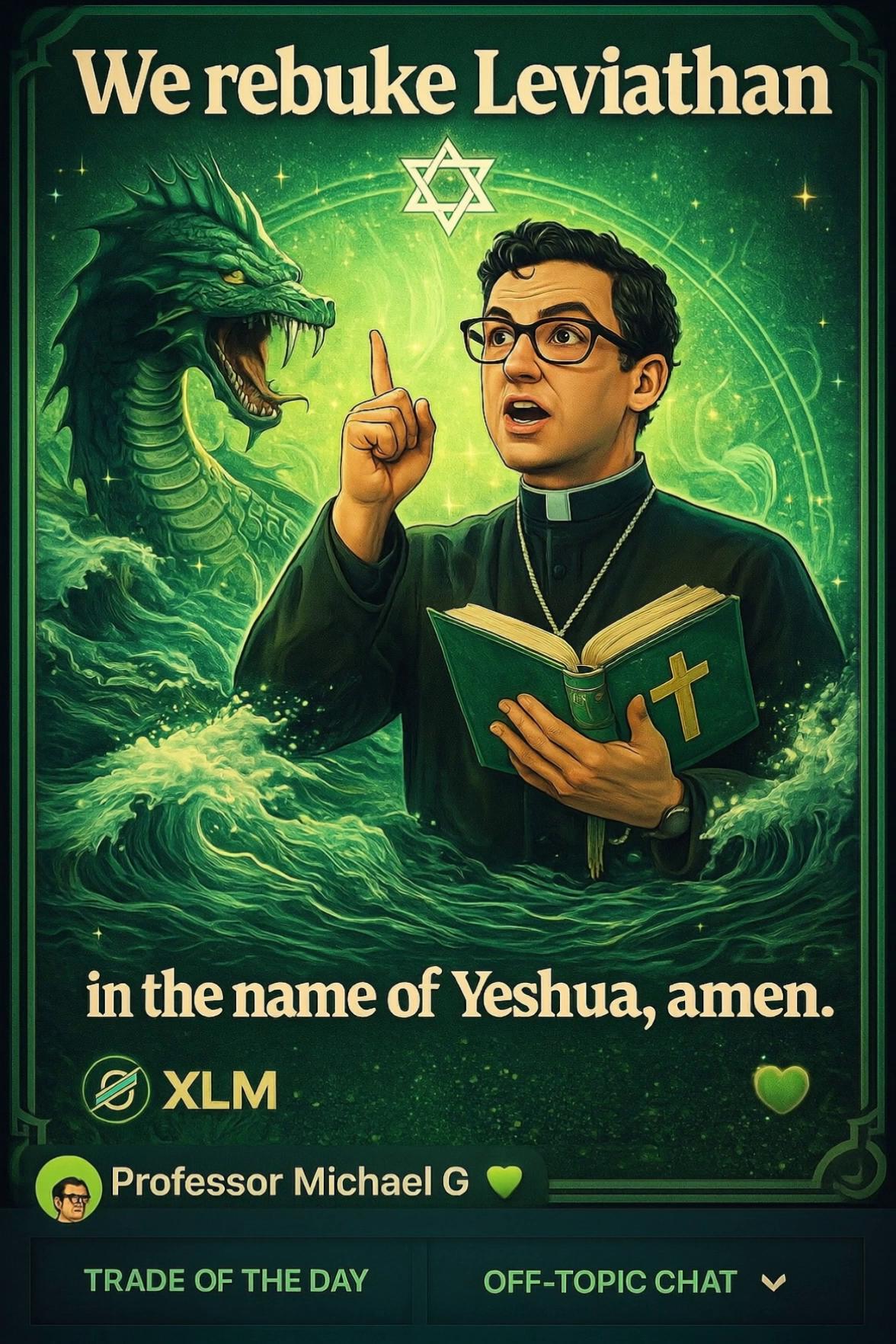 Prompt: @voice-1766990802762says:"Leviathan, by the power of the Most High, I cast you down—be bound and return to the abyss!"Time	Visual Prompt0s–2s	Speaker raises hand or book, glowing with power. Dark clouds swirl behind him.2s–5s	Leviathan emerges or writhes in the background. Camera pushes in.5s–8s	As the phrase is spoken, divine light bursts from speaker. Leviathan begins to collapse or vanish.8s–10s	Leviathan is dragged into the abyss. Light shines, scene calms. Fade to black or sacred symbol.
