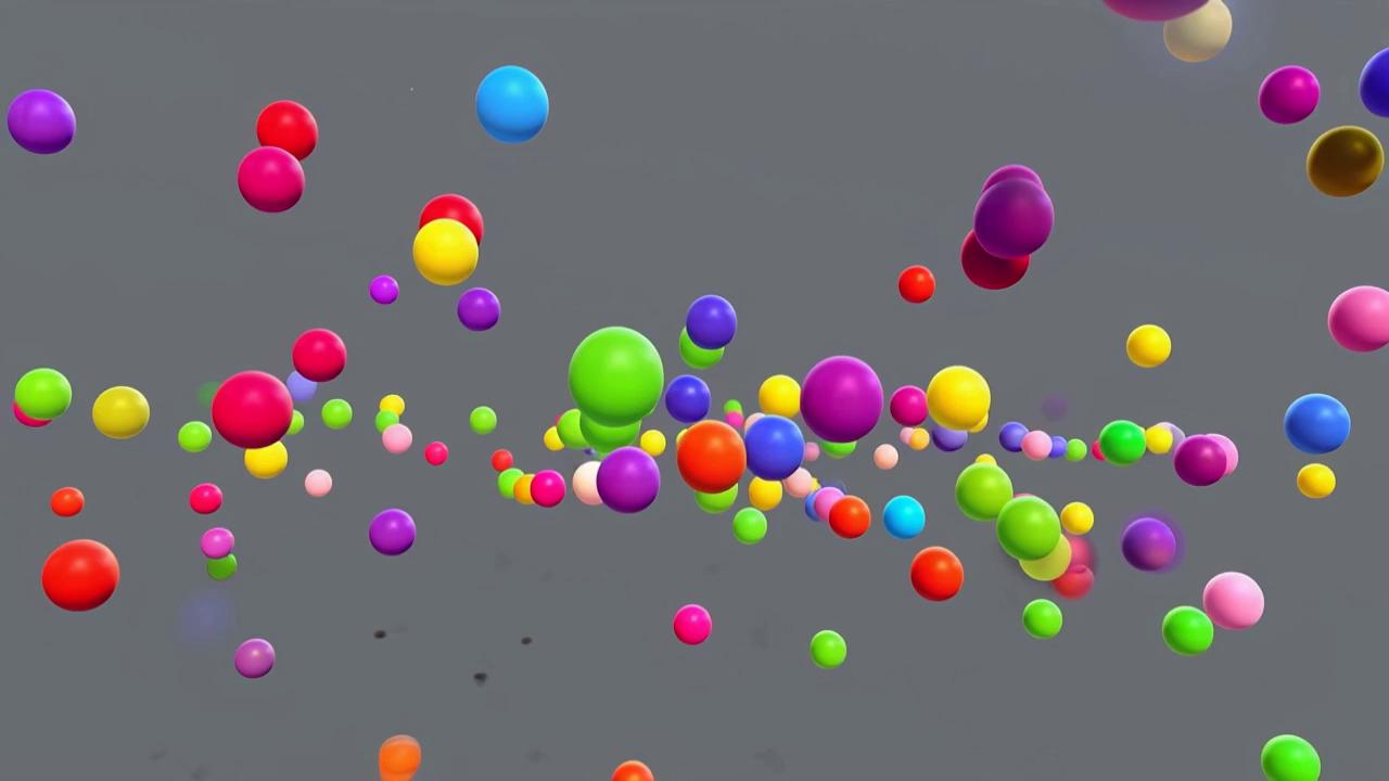 Prompt: 3d colorful balls in empty black space.