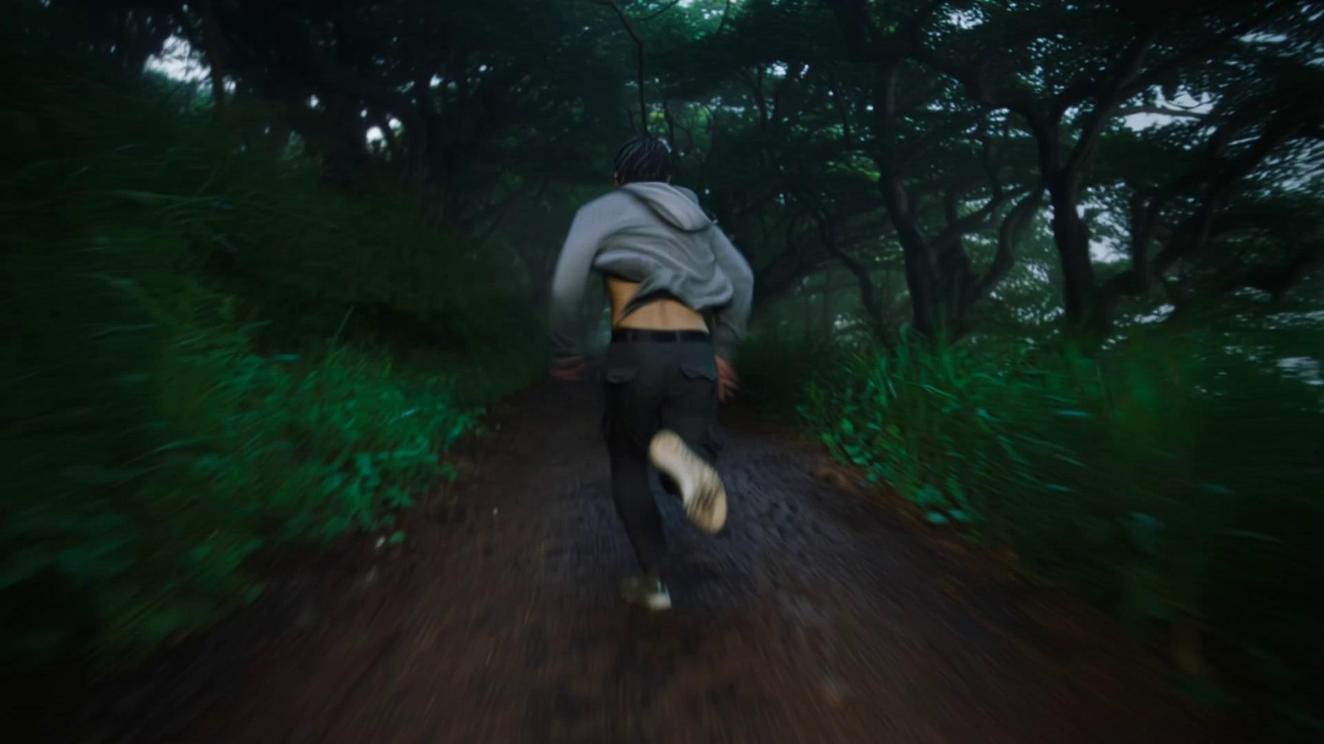 Prompt: STYLE LOCK…
CHARACTER LOCK…
FOREST LOCK…
ENTITY RULE…

SCENE: chaotic running through forest path, branches scraping lens, glimpses of darkness shifting between trees but never forming a shape

CAMERA: heavy handheld shake, erratic movement
Following shot, camera follows behind the subject matching speed.
LIGHTING: flashing moonlight through canopy

MOOD: pursuit, survival
