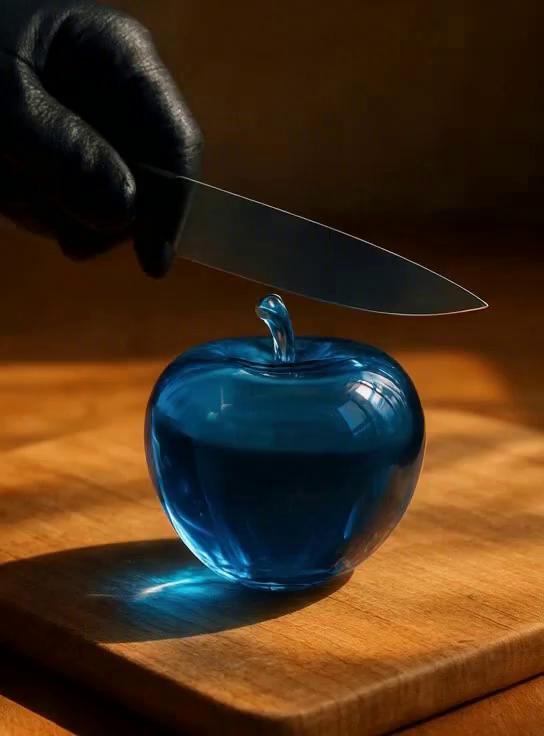 Prompt: Cut the apple smooth and sound like satisfying 