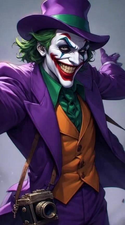 Prompt: The joker dances around laughing. 
