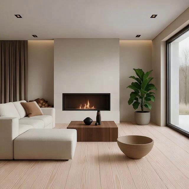 Prompt: A serene, modern Scandinavian living room with wide Douglas fir plank flooring, natural wood texture and warm tones. The camera slowly pans across the floor, emphasizing the fine grain, craftsmanship, and natural matte finish of the Douglas floor. Soft daylight shines through the large window, creating elegant reflections on the wood surface. The scene highlights minimalist Norwegian interior design — clean lines, high-quality materials, and timeless elegance. Add subtle ambient music, calm and sophisticated. Include a short text overlay: “Douglas Gulv – Norsk Design. Naturlig. Elegant. Varig.”