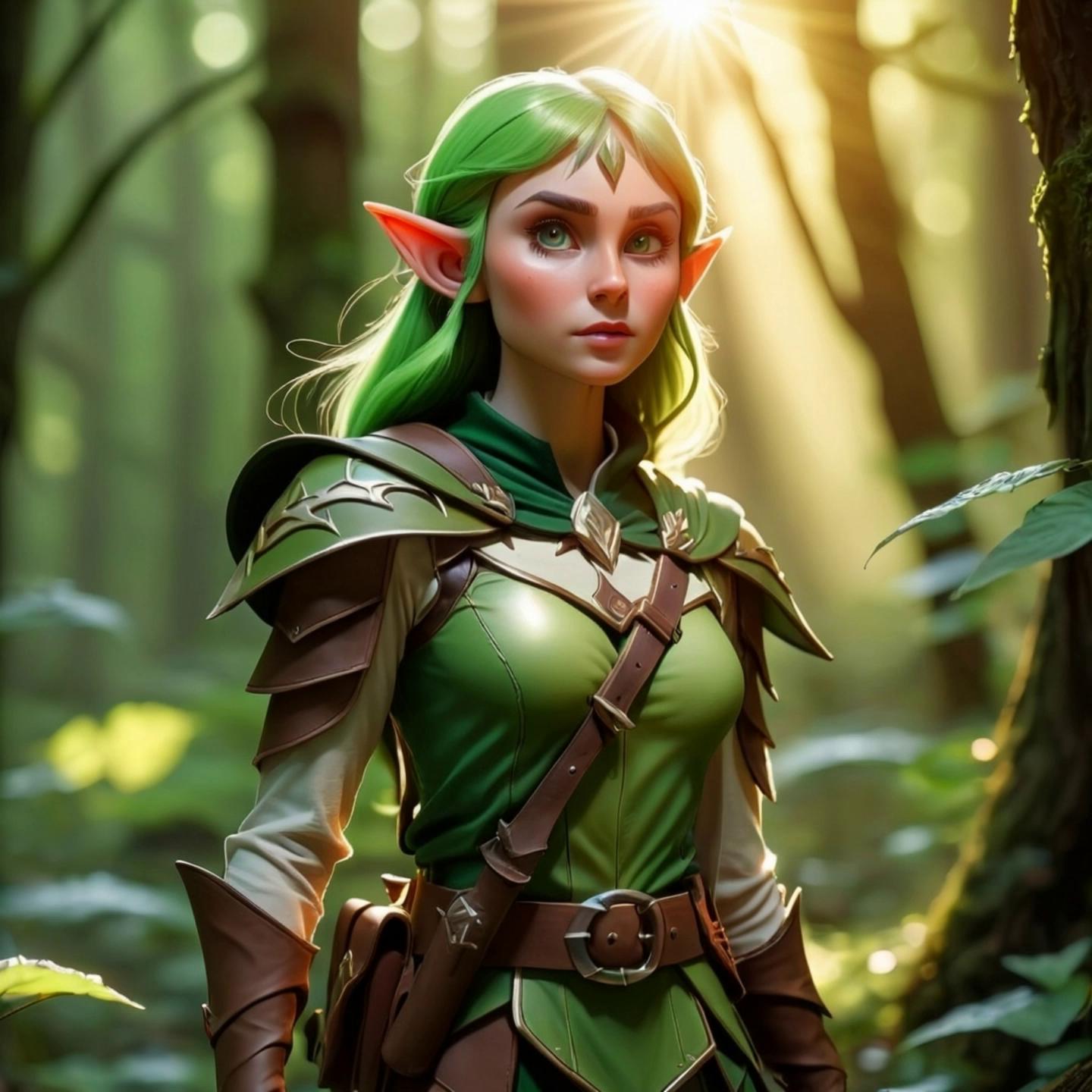 Prompt: Elf running thru the jungle 