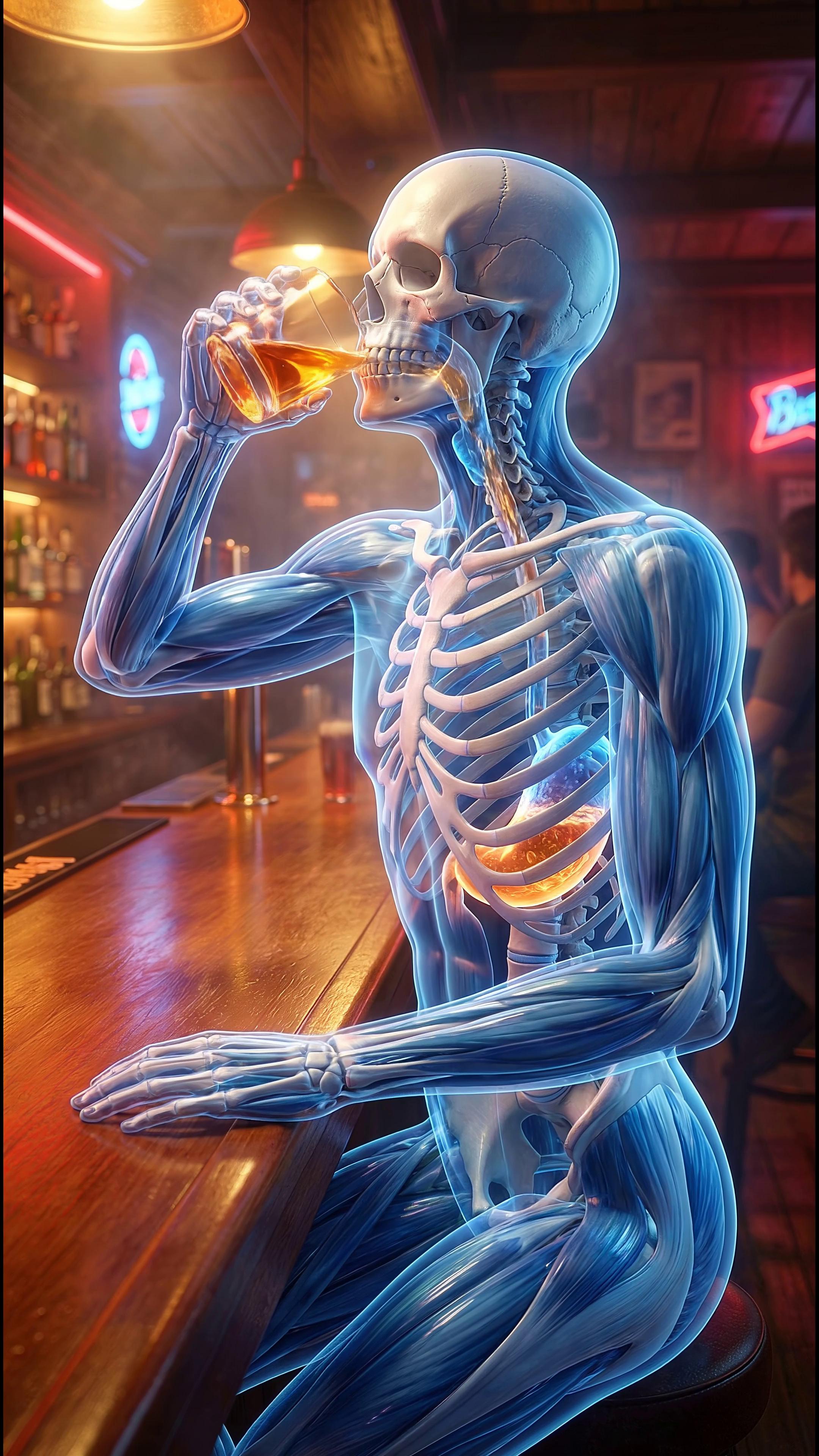 Prompt: what actually happens inside your body when you drink alcohol 
