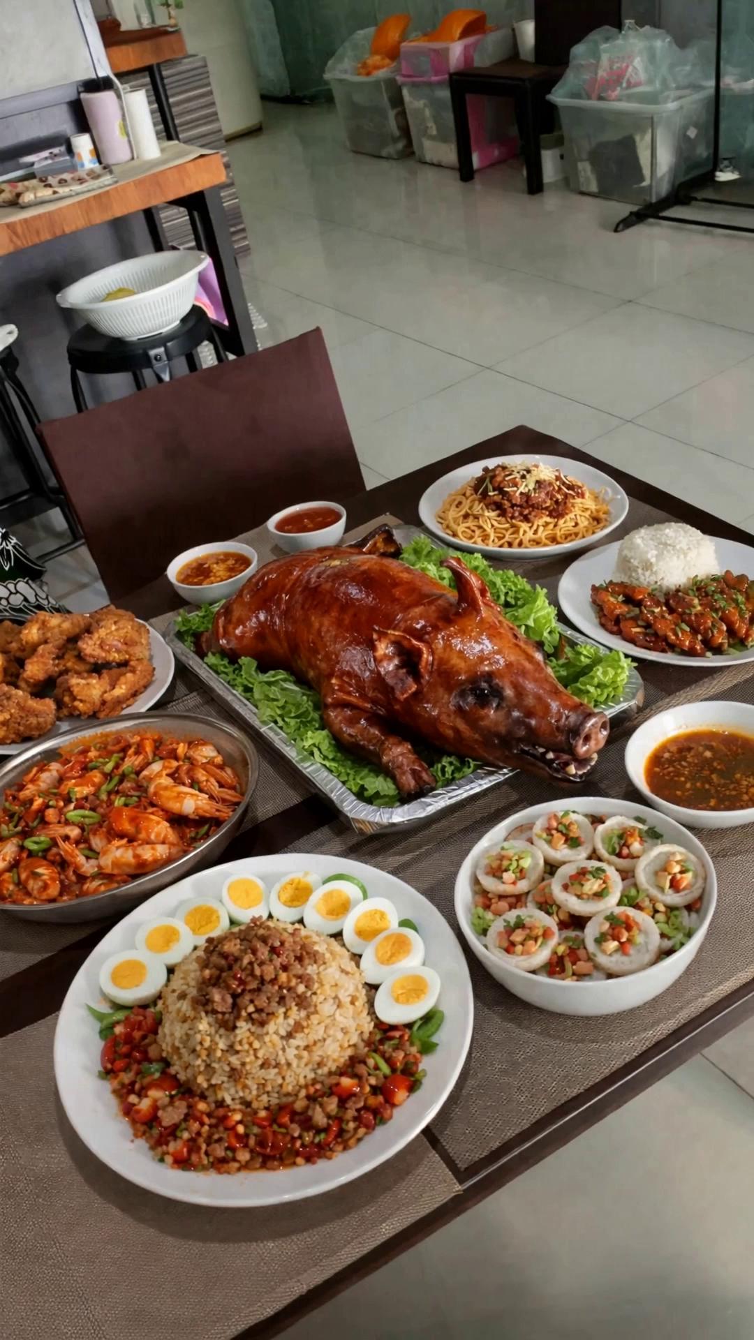 Prompt: Make the pig comes alive and run outside the balcony