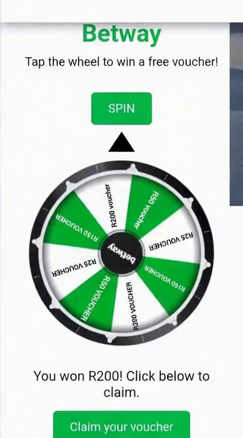Prompt: The will there must be an I want to hear some sound saying get a free between voucher by spinning the wheel