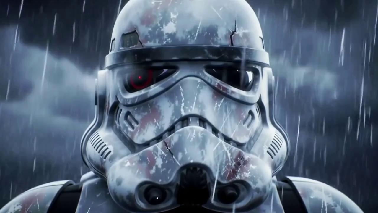Prompt: A weathered helmet of a stormtrooper looms against a backdrop of swirling dark clouds and rain, capturing the essence of a battle-worn warrior. The dim blue lighting enhances the melancholic atmosphere, casting deep shadows that emphasize the scratches and damage on the metallic surface, hinting at past conflicts. Wisps of fog or smoke escape from the cracks of the helmet, adding an eerie touch as a glowing eye peeks through the visor, suggesting a struggle between mechanical coldness and human emotion. The image conveys a sense of solitude and determination amidst a storm, encapsulating a narrative of perseverance through adversity.