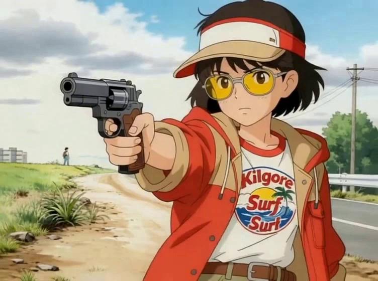 Prompt: Nerdy Japanese female Gonzo reporter Looks at Camera and tells viewer: "Oh hi just Miko here trying to get some work done!"