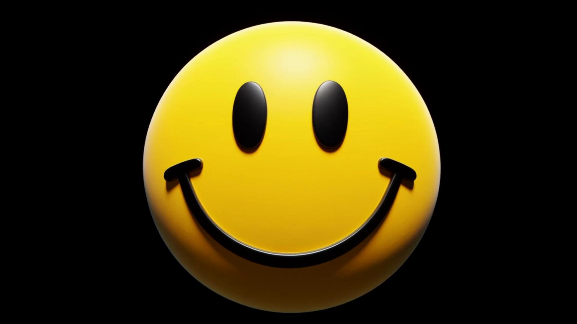 Prompt:  a typical smiley face explodes releasing 100 smile faces flying from the original one