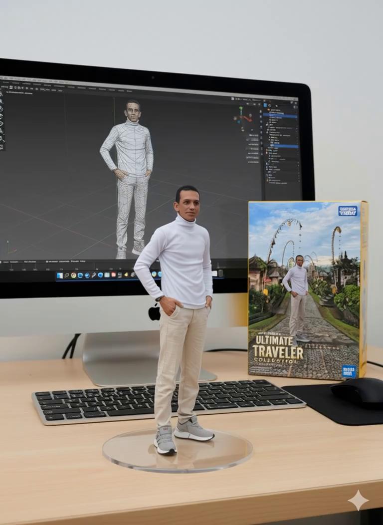 Prompt: 
Nure two hand gently pick up the figure on the frame and rotate it slightly for inpection.the model in the packaging box remain stationary,while all other background elements stay unchanged