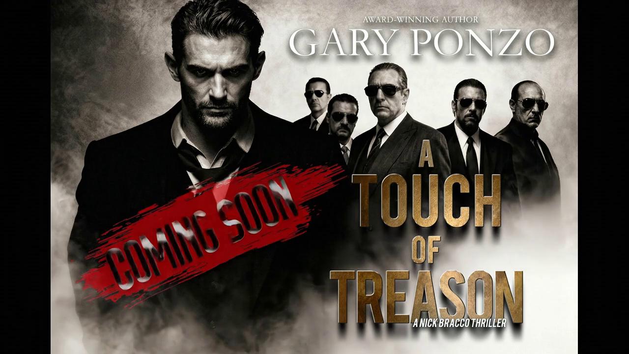 Prompt: Have the men in the background surround the man in front and one of the men reaches over the shoulder of the man in front and removes the COMING SOON text to reveal a new text that says IT'S HERE.