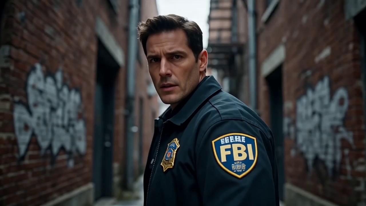 Prompt: An FBI agent in a dark alley looking over his shoulder as a bullet is coming his way and he runs away from it and dives down to the floor as it flies over his head and at the end, the words Nick Bracco Thrillers! show up on the screen. Make the words on the screen show up in English.
Make sure the words are in English only. 
Same video with English words and larger font.
Make the bullet go so fast it's barely visible