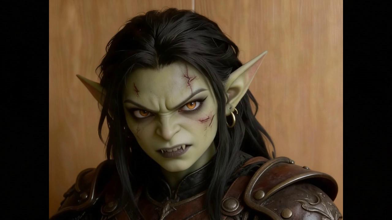 Prompt: This small goblin is on a ship when something slams into it and the ship rocks suddenly and is thrown about 15 feet OFF OF THE SIDE OF THE SHIP,  with a sudden jerk, hitting the water hard, limbs flailing, into the ocean in a very undignified manner and surfaces sputtering miserable and ugly, wet hair over her eyes and sputtering water. SHE HATES GETTING WET so when she surfaces, arms splashing, she looks furious