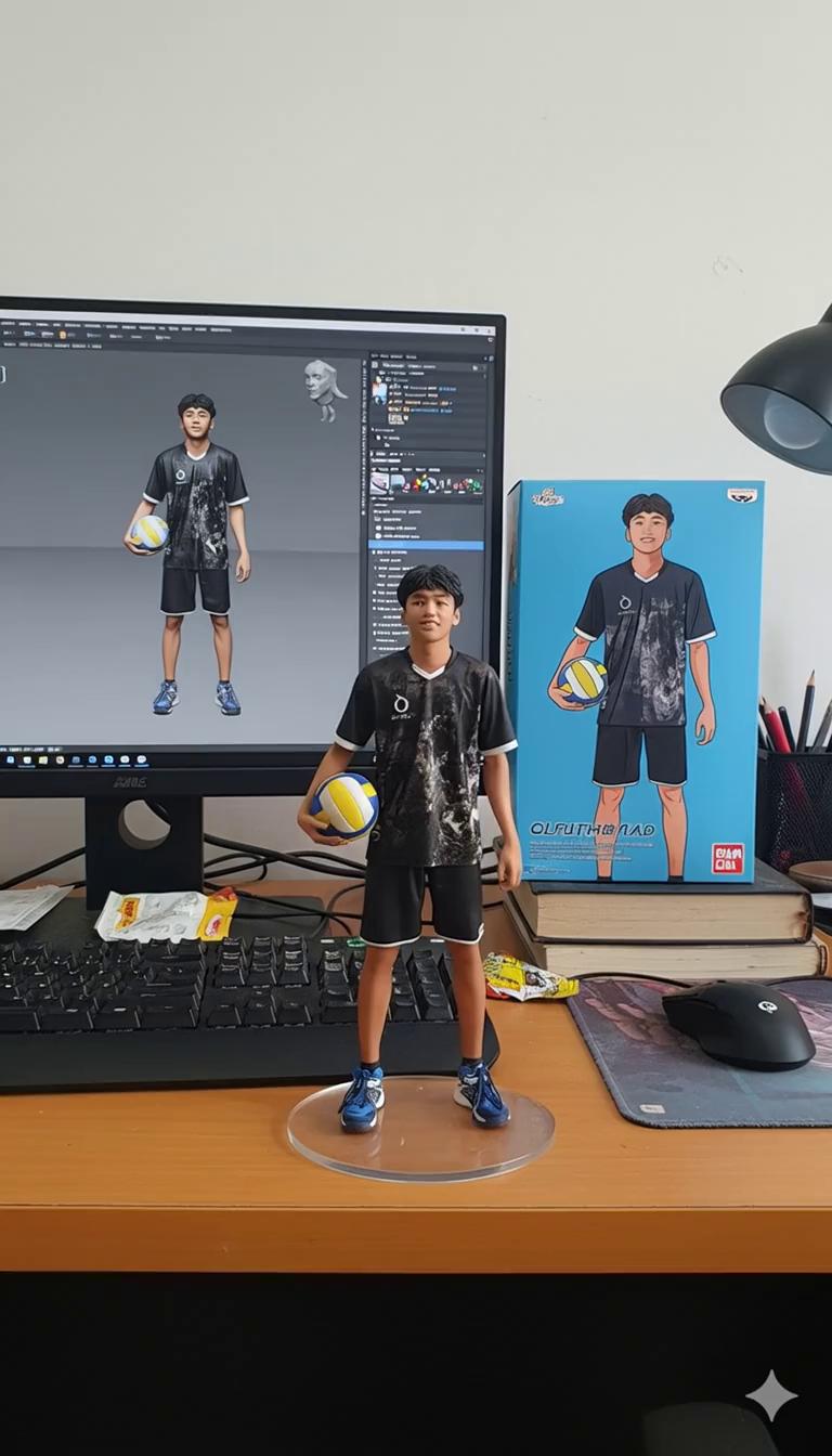 Prompt: buat miniatur nya melompat 