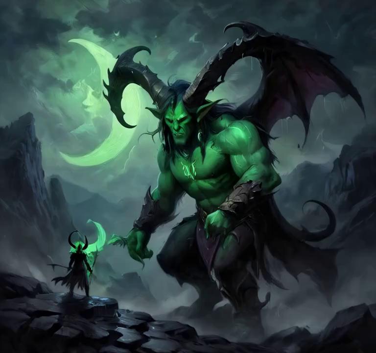 Prompt: the warlock communicates with the demon