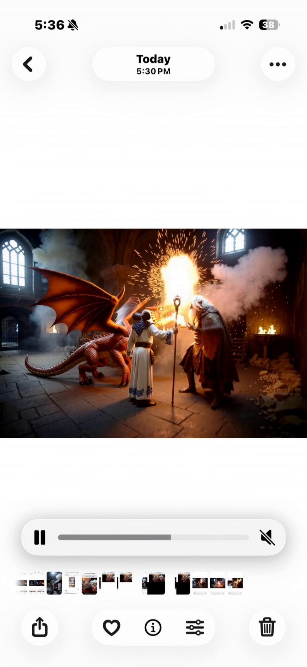 Prompt: Man in the center of the photoand the dragon join forces to battle the wizard in the right of the photo