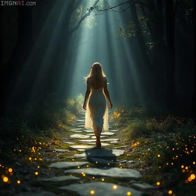 Prompt: sultry classy walking towards peace