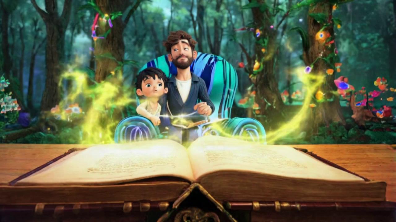 Prompt: Soudain, le livre s'illumina, et la chambre se transforma en une forêt enchantée. Ils se retrouvaient assis sur un trône mystique, émerveillés devant le livre disparaissant dans leurs mains.