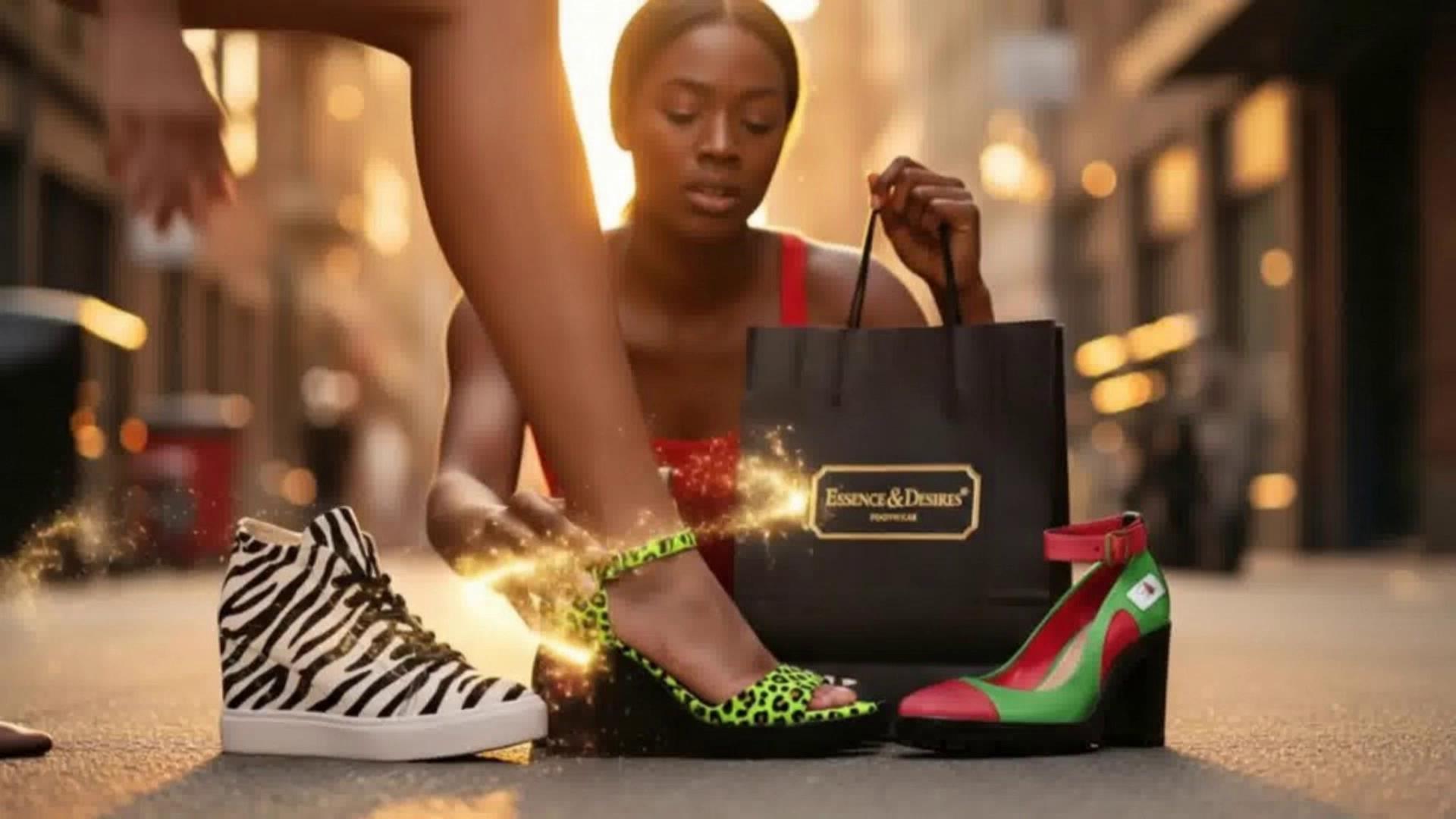Prompt: Customers spending money on my shoes in the shopping mall