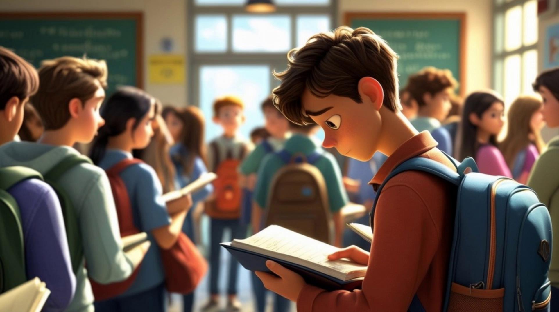 Prompt: students try to leave the class, going to their respective homes 