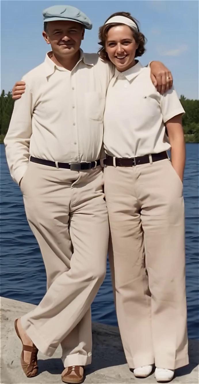 Prompt: Have them hug and kiss each other then wave hello. 