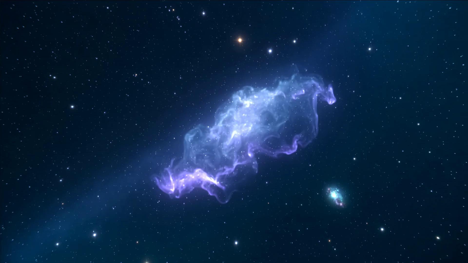 Prompt: Slow moving deep space nebula, soft glowing stars, dark calming cosmic background, seamless loop, ultra smooth motion, cinematic, no harsh flashes, meditation aesthetic