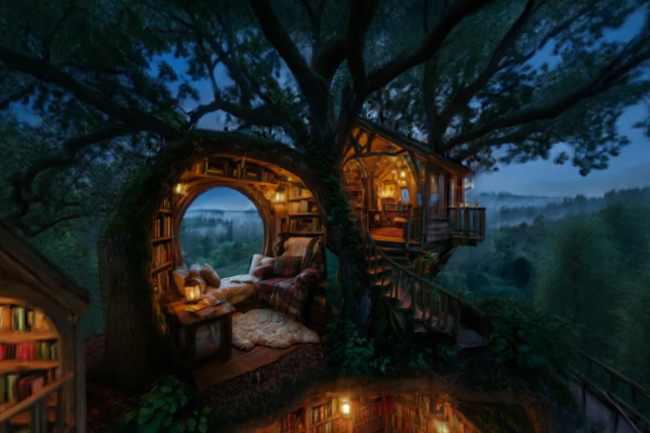 Enchanted Forest Treehouse Library