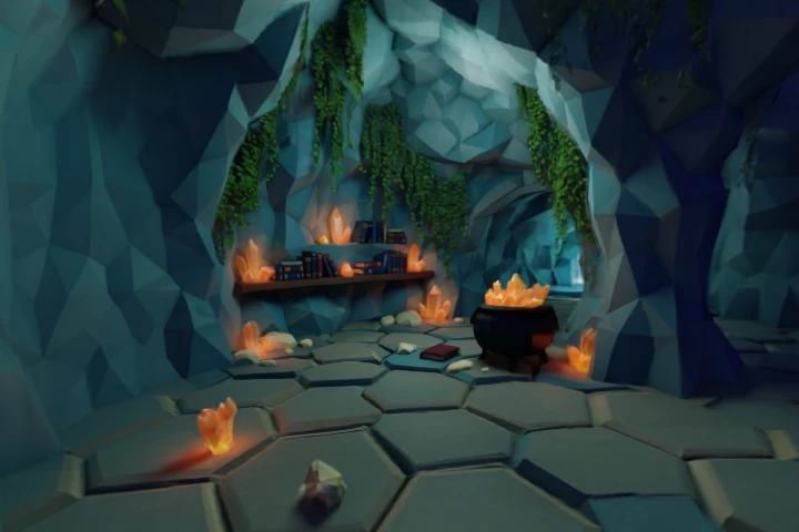 Mystical Crystal Cave Interior