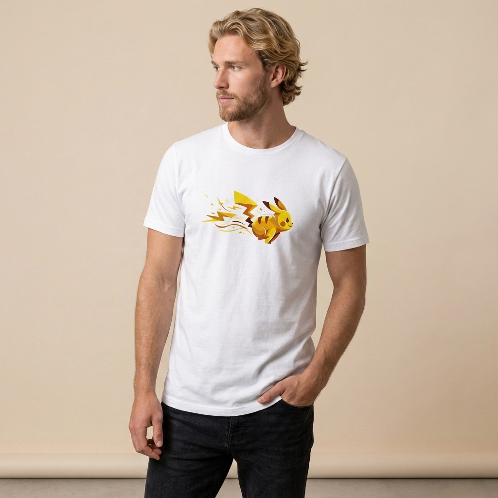 Modelo vestindo Pocket Momentum - Pikachu