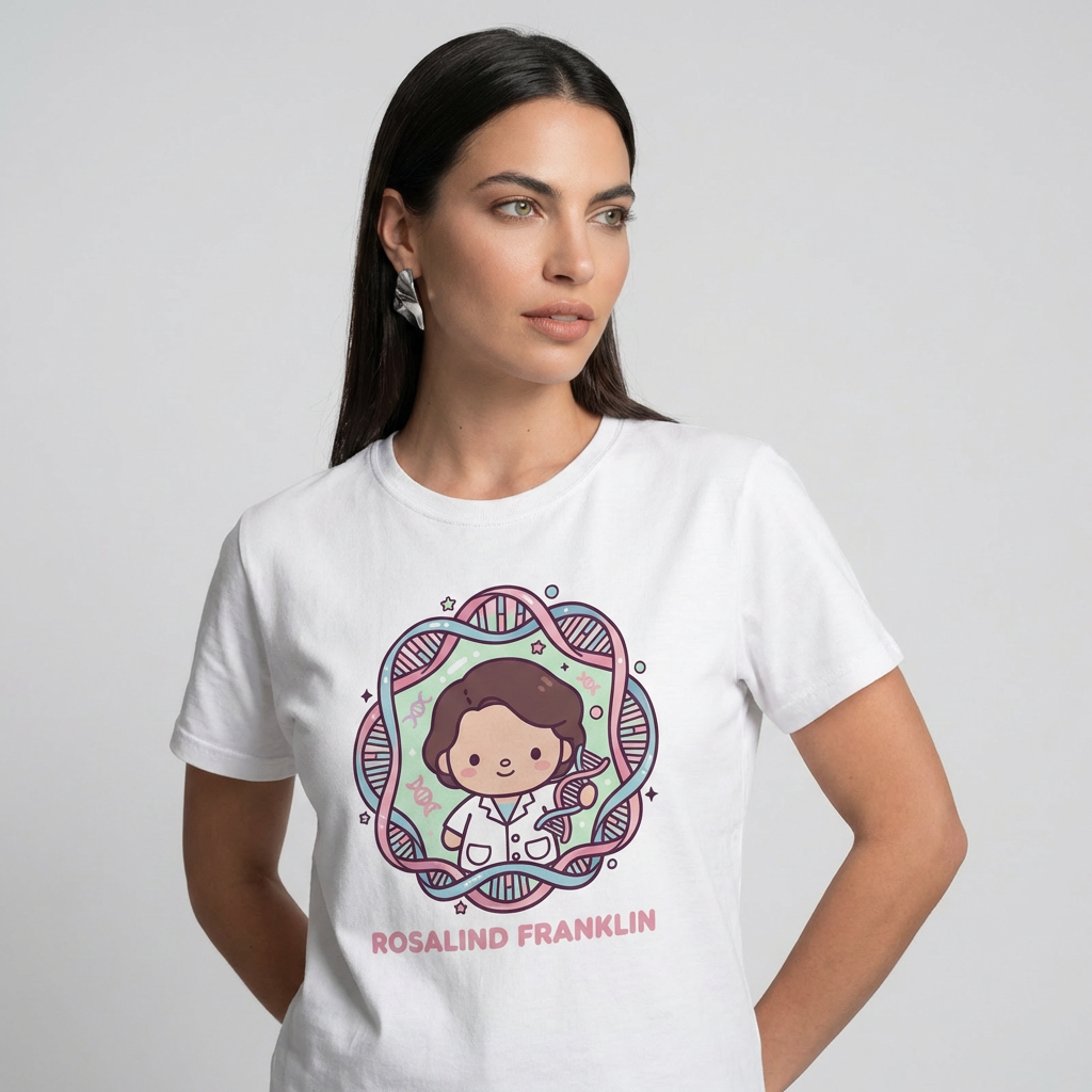 Modelo vestindo Science Stars - Rosalind Franklin