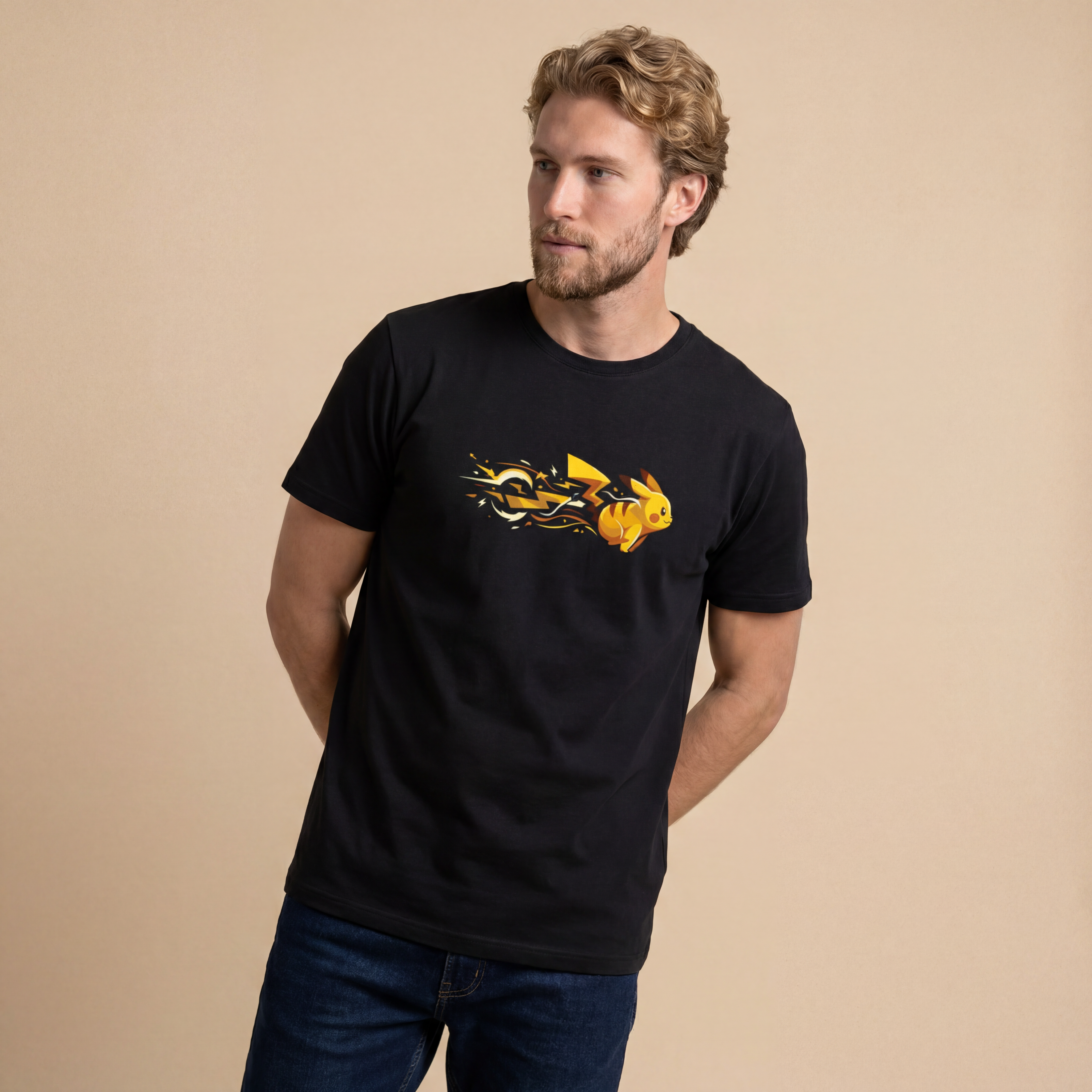 Modelo vestindo Pocket Momentum - Pikachu