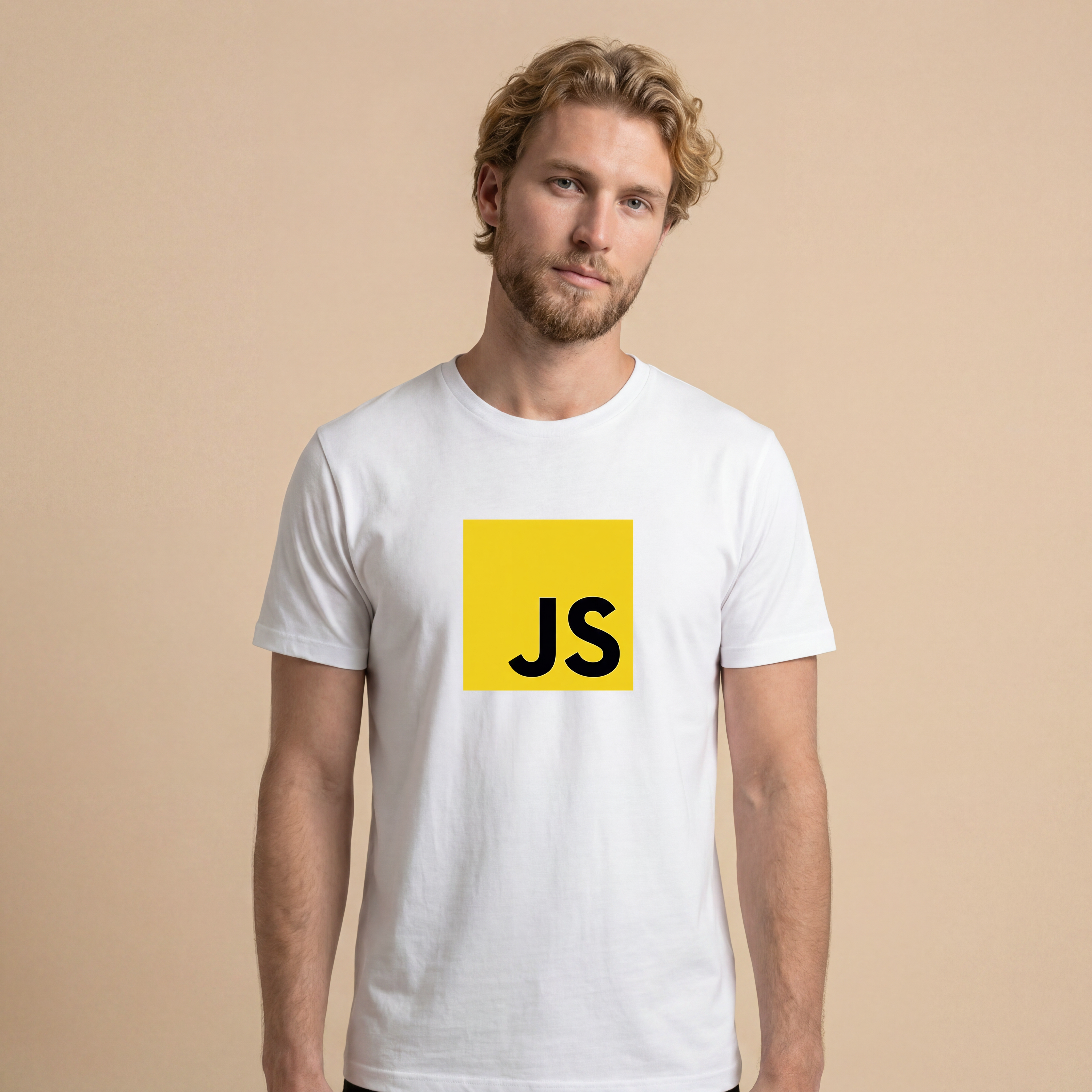 Modelo vestindo Code Is Art - Javascript