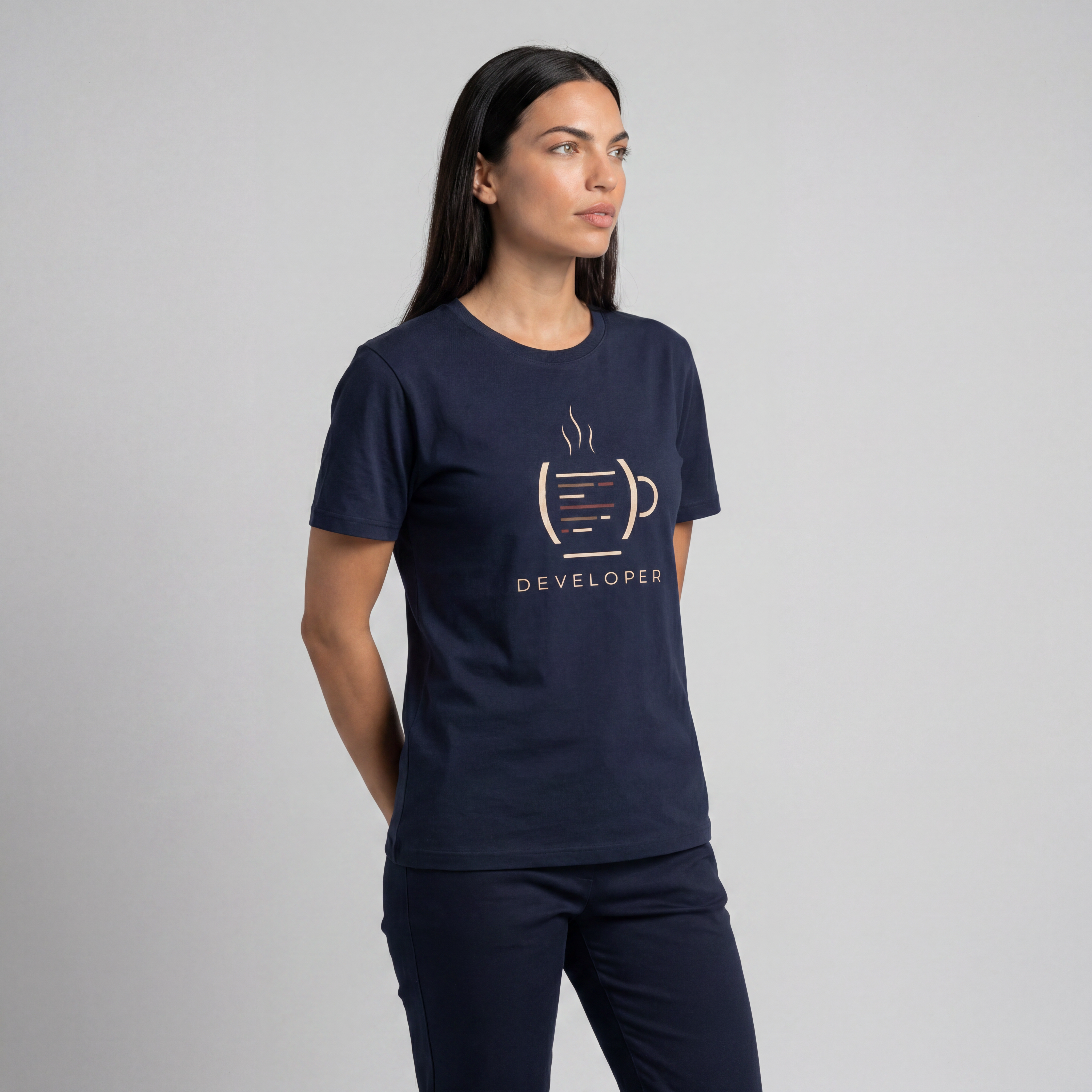 Modelo vestindo Code Is Art - Developer