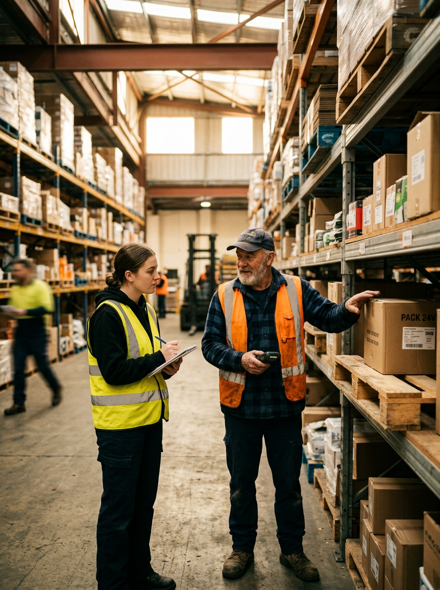 Warehouse crew, first week