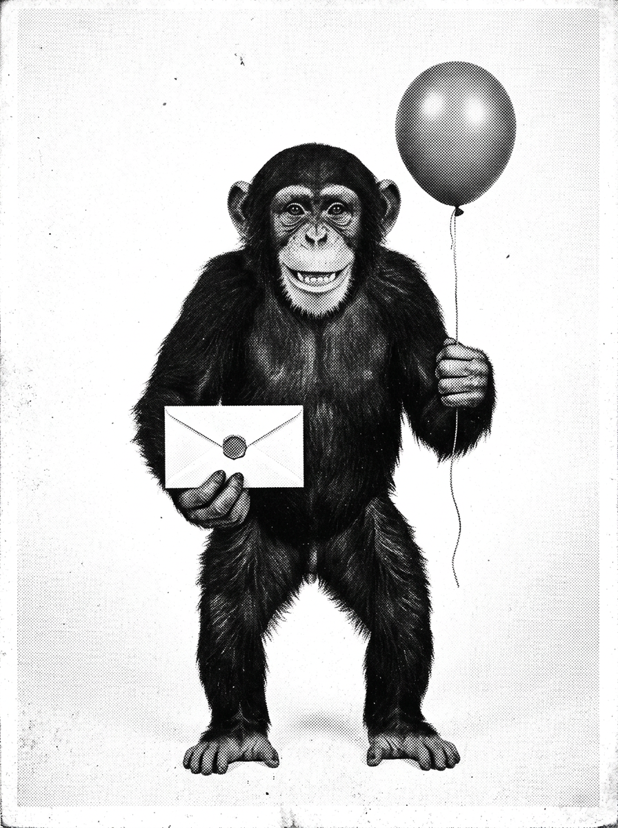 A balloon and a card