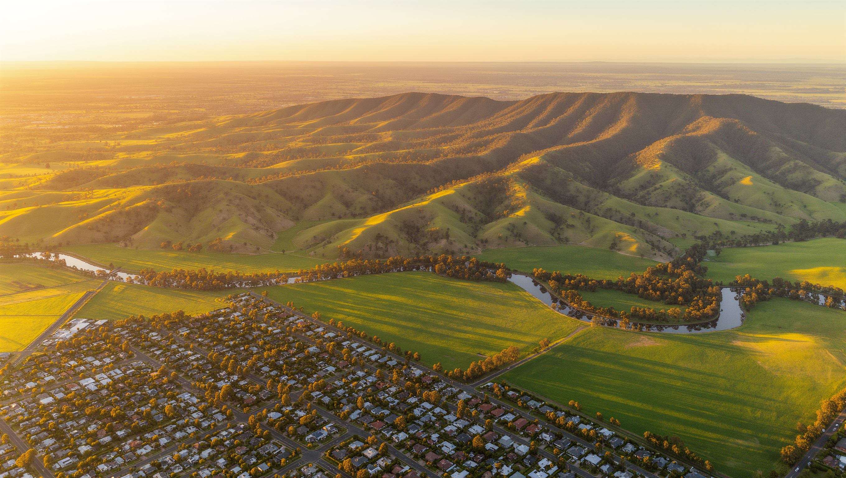 Aerial view of the future Sunbury North precinct