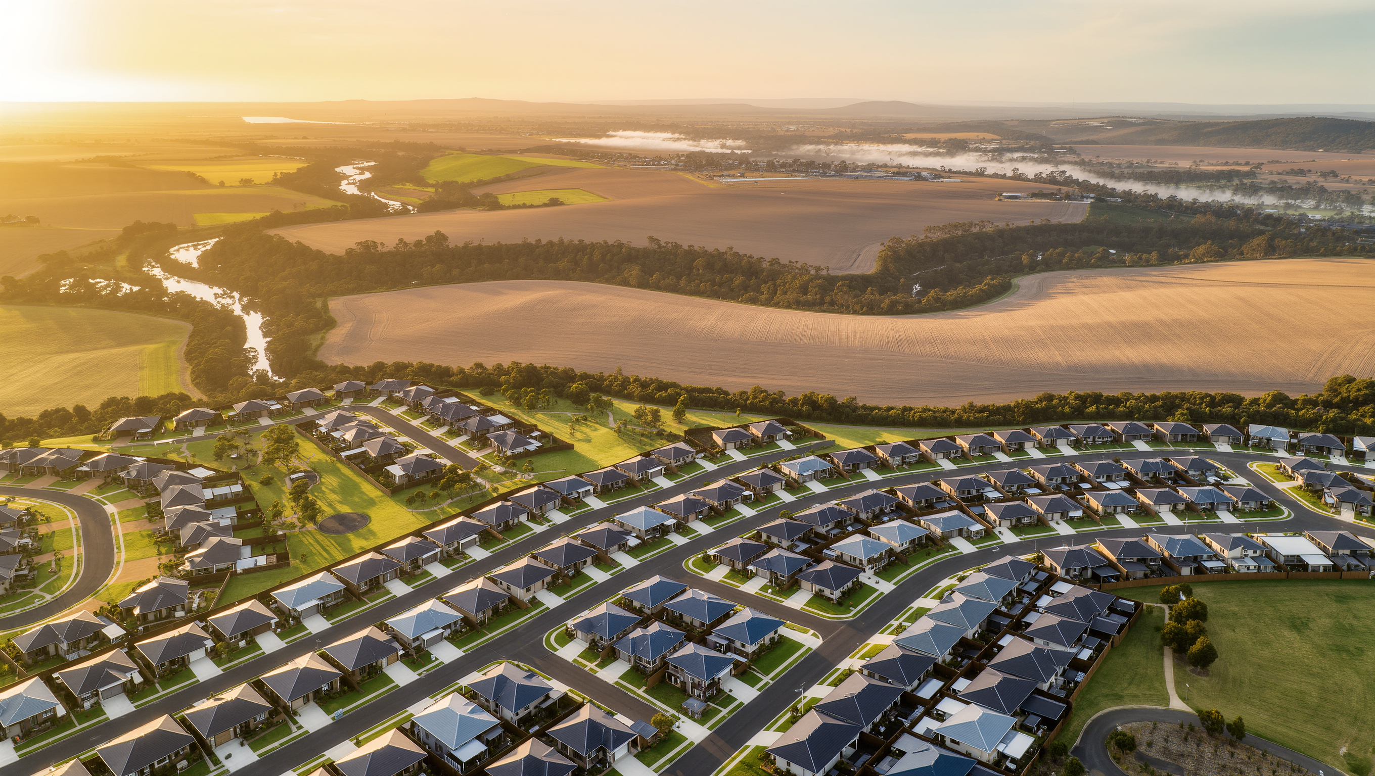 Aerial view of the future Western Geelong community