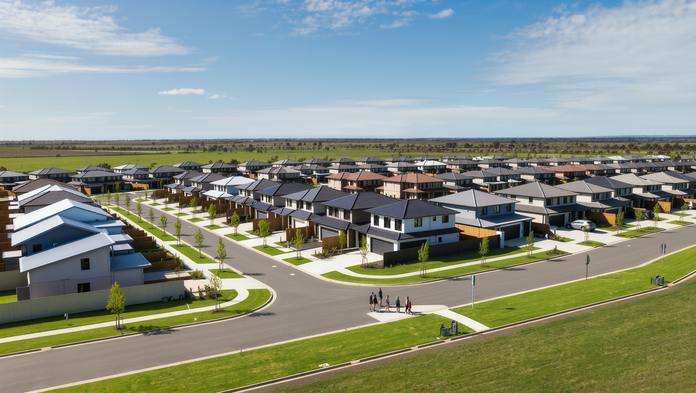 New street in the golden hour — Melton North