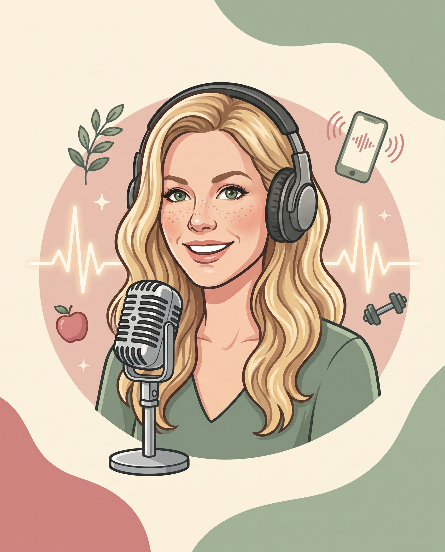 Miranda hosting the Ask Me Anything health and fitness podcast
