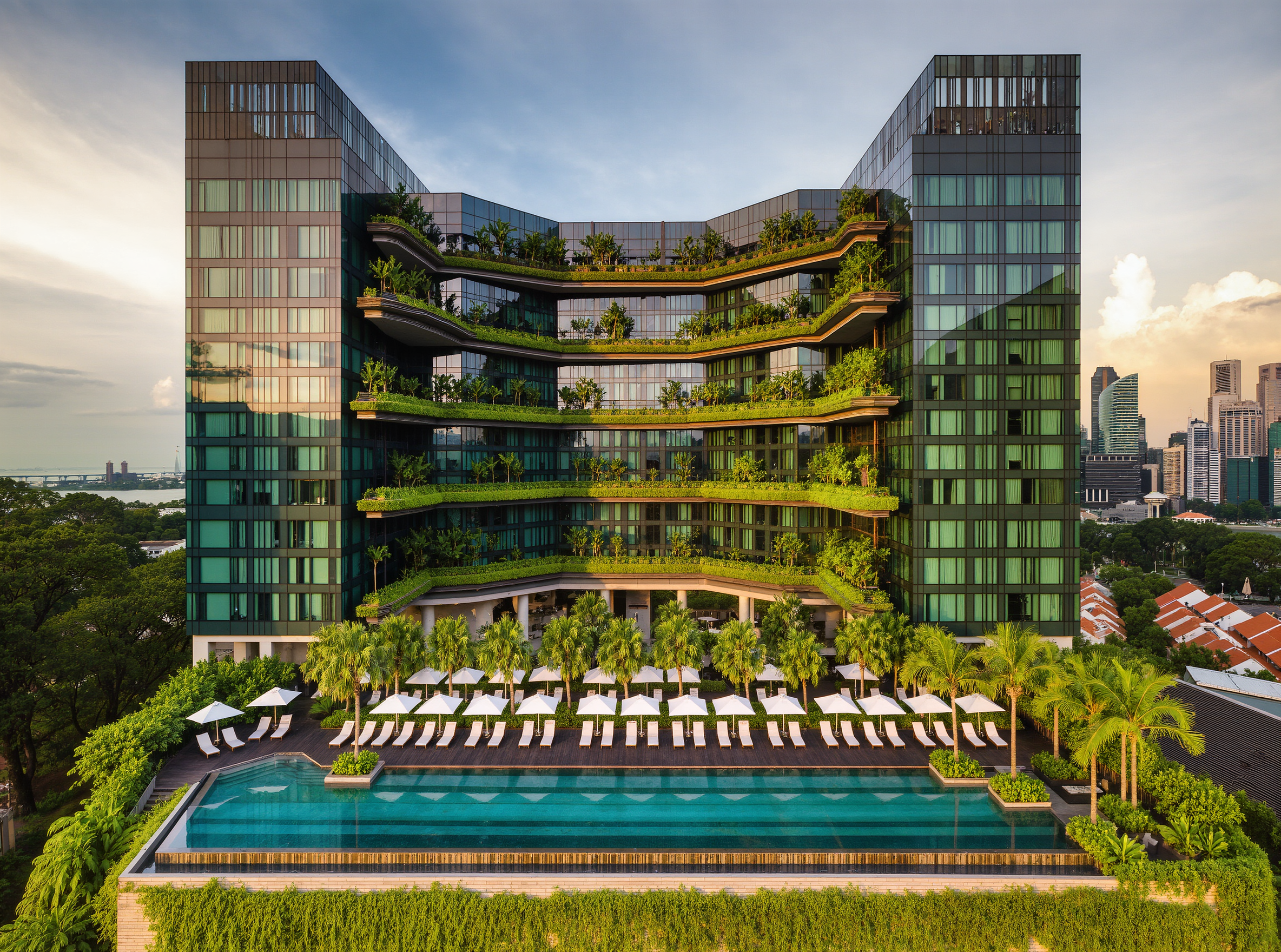 Biophilic Singapore condominium with planted sky terraces