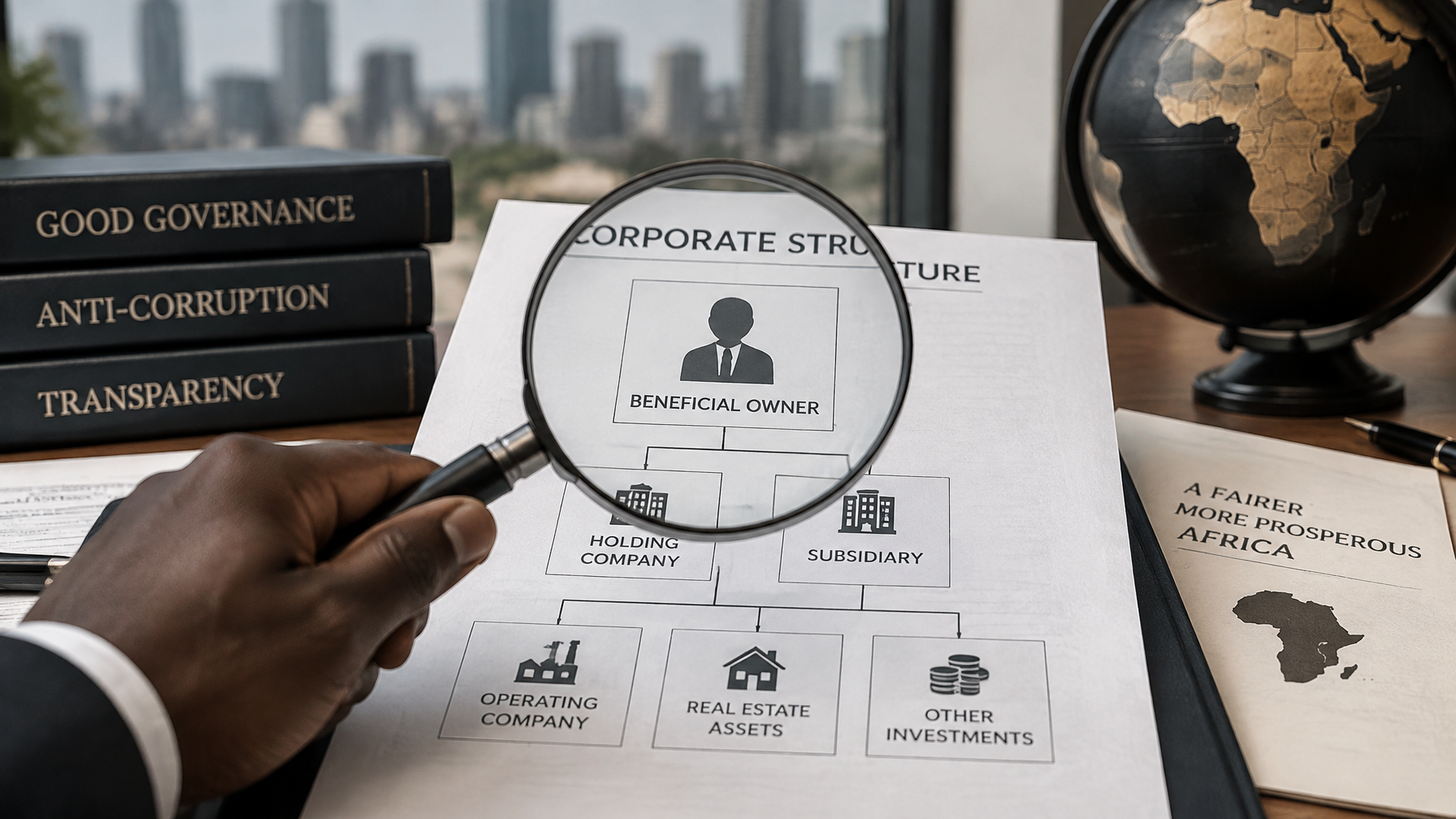 Beneficial ownership disclosure transparency Beneficial ownership transparency magnifying glass corporate structure