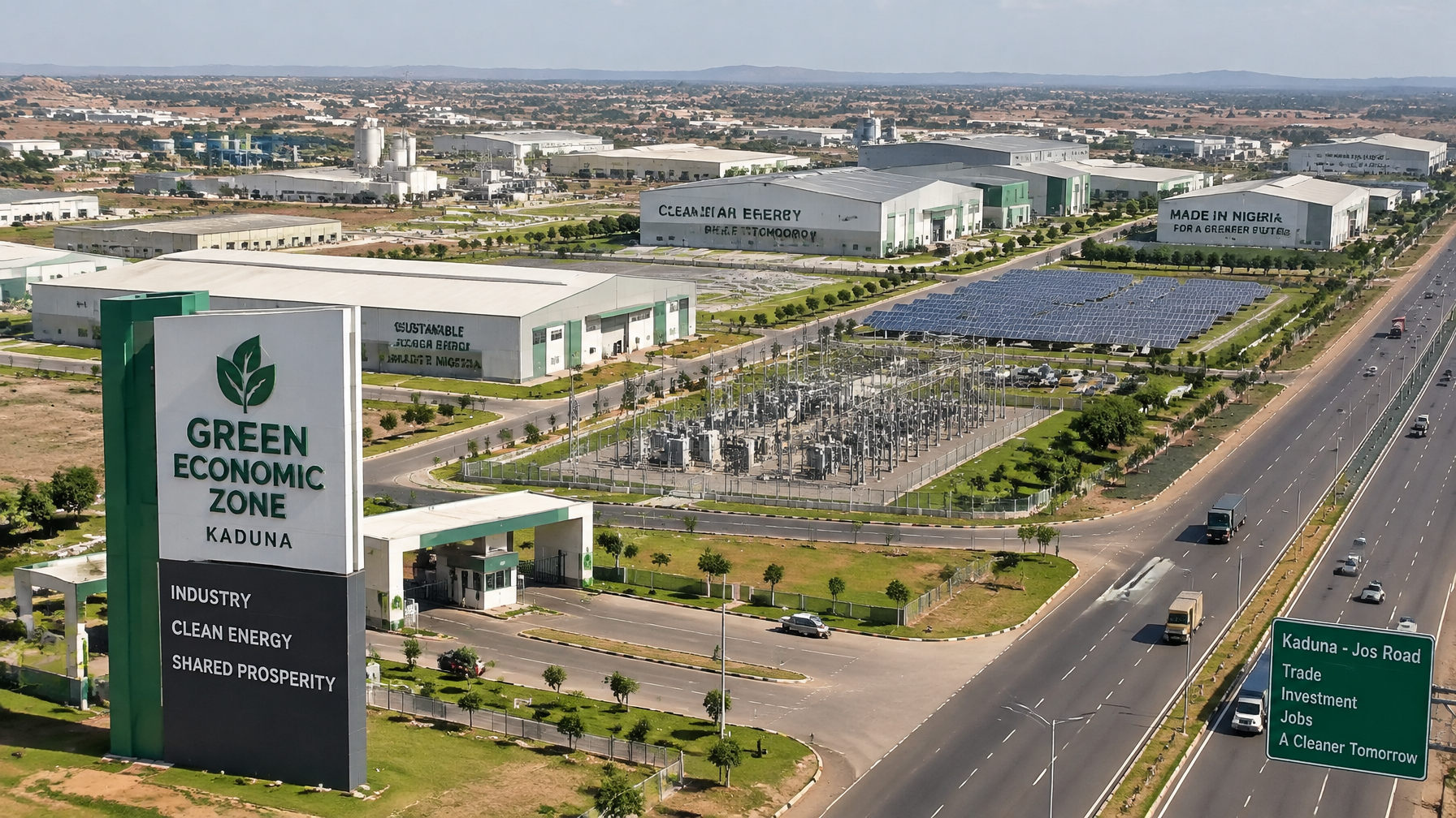 Green Economic Zone Kaduna aerial industrial zone solar