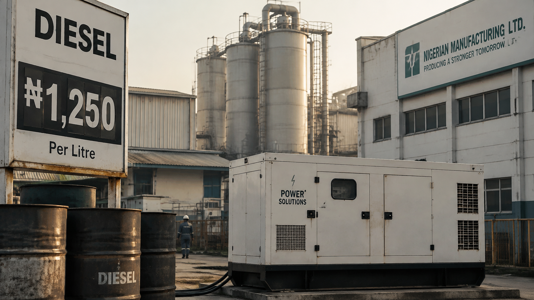 Diesel generator cost of unreliable power Nigerian factory
