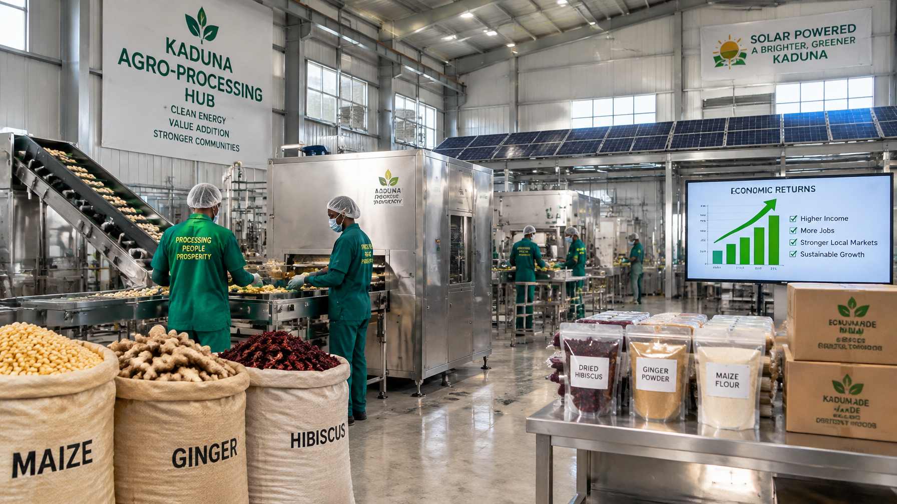 Agro-processing factory solar powered Kaduna economic returns