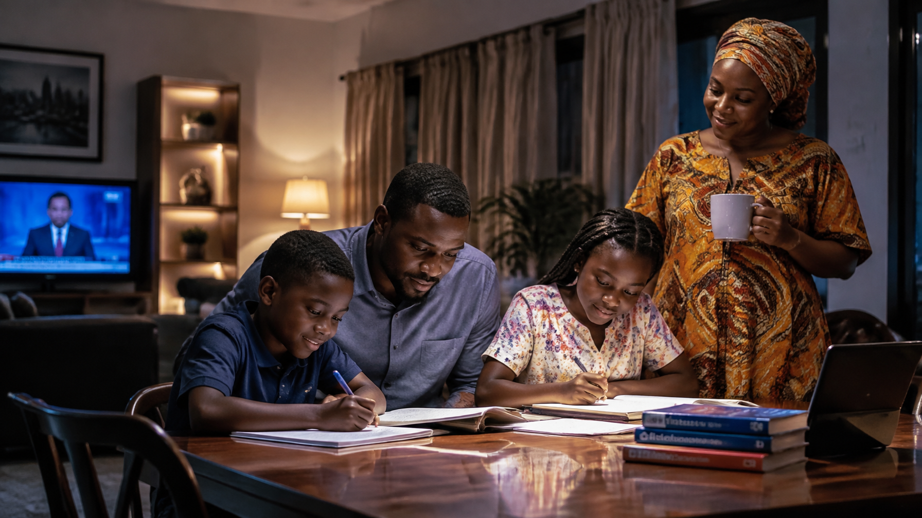 Predictable power families Kabba Family evening reliable electricity Kabba predictable power
