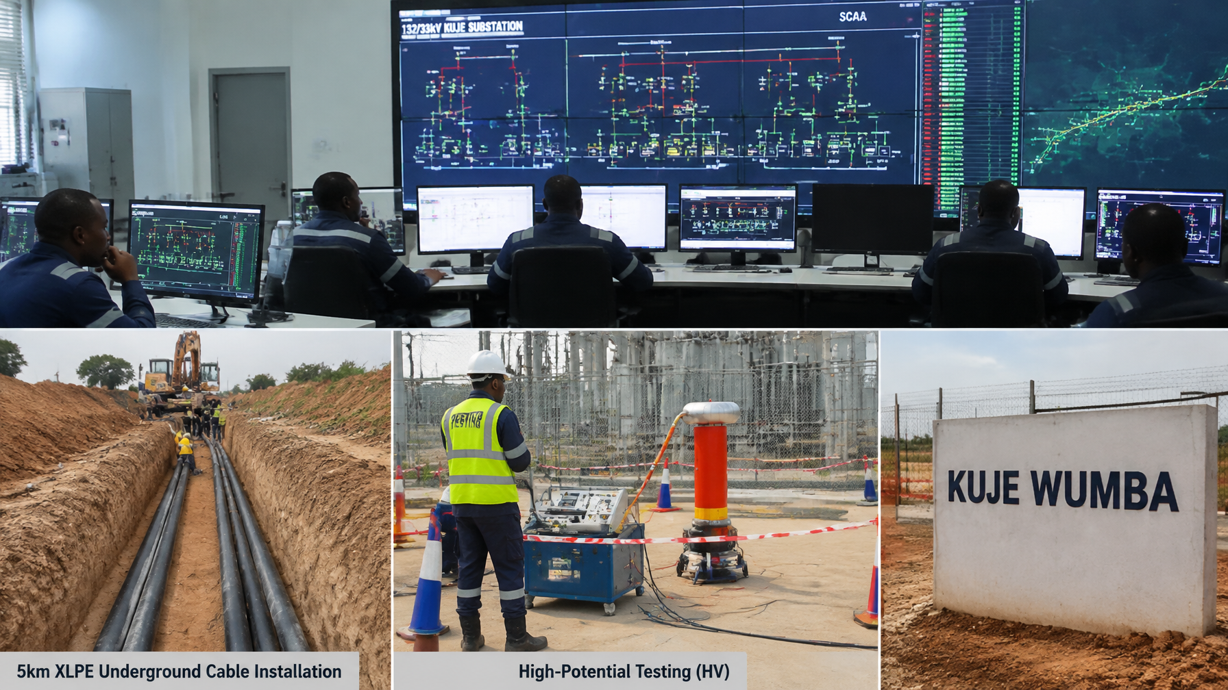 SCADA underground cable Kuje Wumba SCADA control 5km XLPE underground cable hi-pot testing