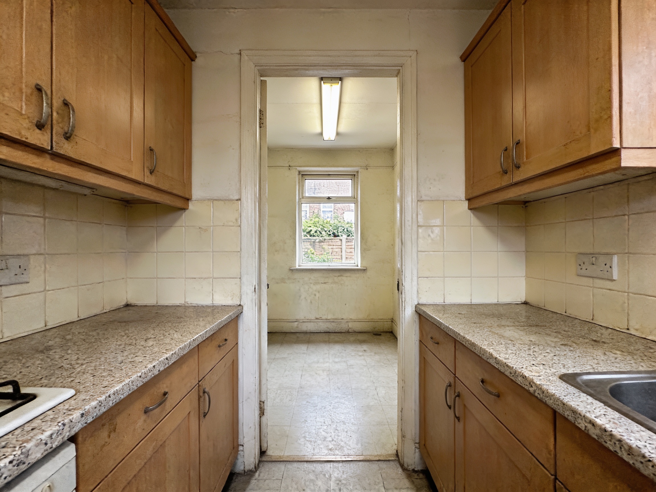 Concept: dated 1990s kitchen before renovation