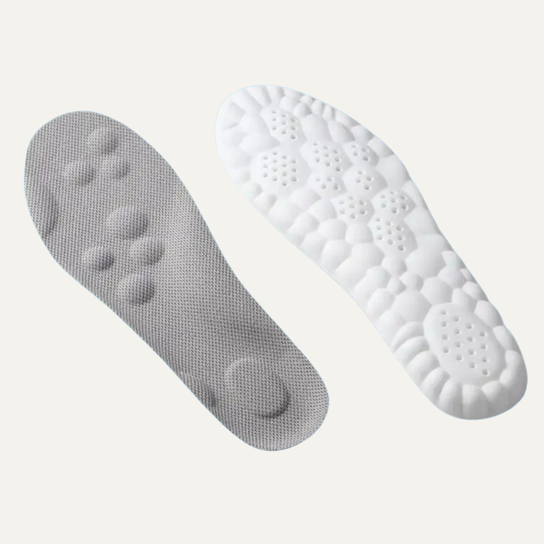 The cushioned orthopedic support insoles included free with a two or three pair bundle